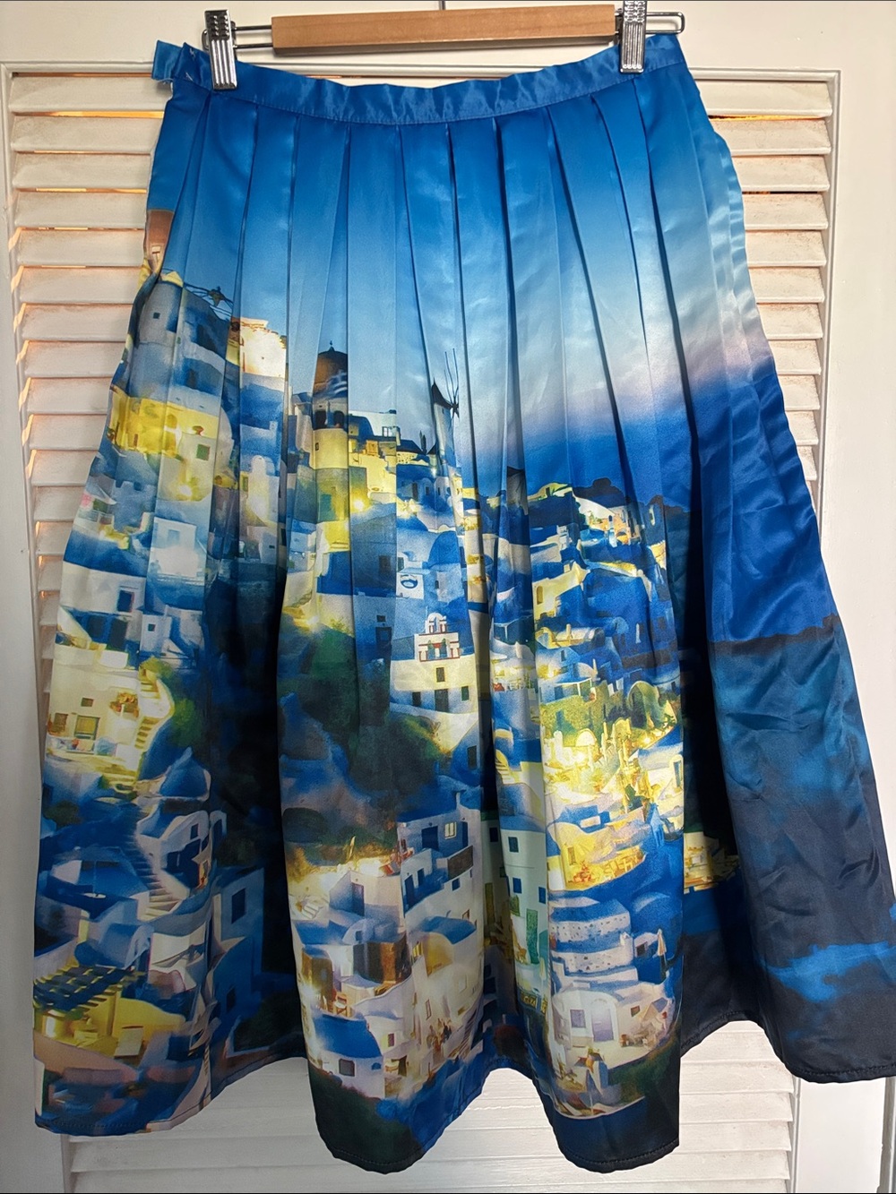 Chicwish Santorini Print Midi Skirt Size L, EUC